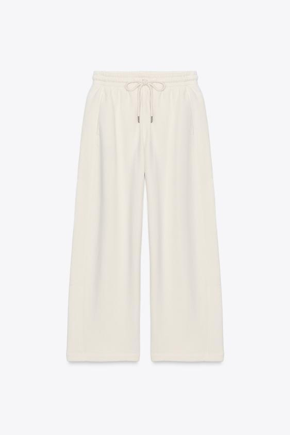 ZARA ШИРОКИЕ БРЮКИ В СТИЛЕ РУСТИК, ЭКРЮ