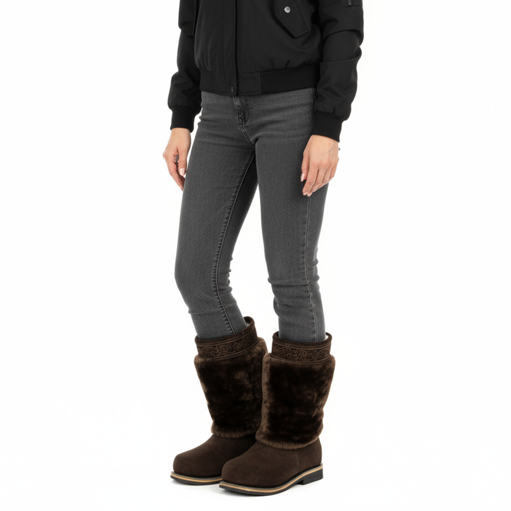 Унты женские из мутона и замши