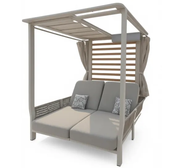 Шатер с лежаками Borromeo, бежевый, светло-серый