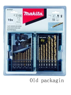 MAKITA D-67527 Набор сверл по металлу HSS-TiN 19 шт Портативный Долгая жизнь Круглая ручка Устойчивость к коррозии