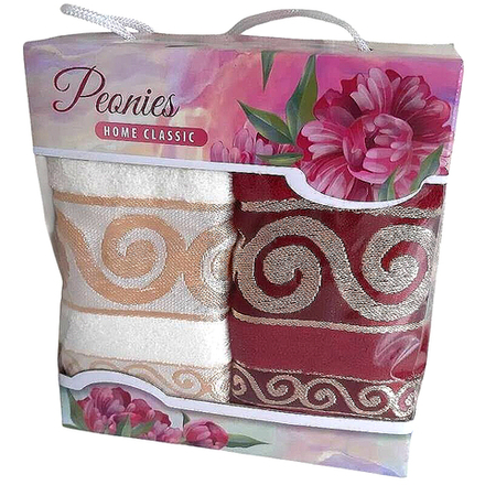 Набор из 2-х махровых полотенец в подарочной упаковке, 100% хлопок, Узбекистан.