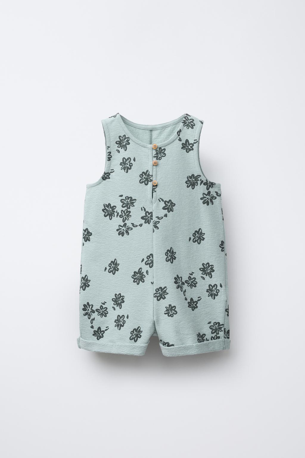 ZARA КОМБИНЕЗОН С ЦВЕТОЧНЫМ ПРИНТОМ, ЦВЕТ МОРСКОЙ ВОЛНЫ