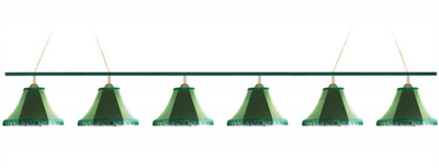 Лампа Классика 6 пл. металл (бархат зеленый,бахрома желтая,фурнитура золото)