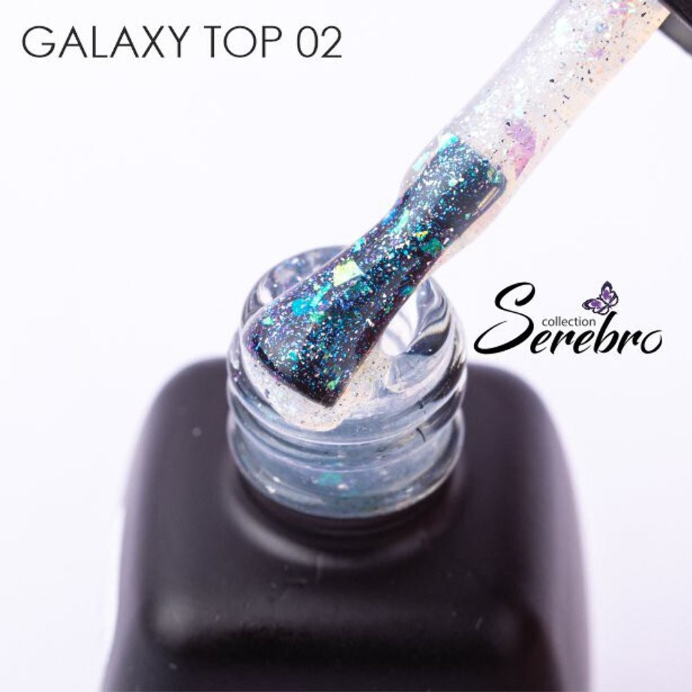 Топ без липкого слоя &quot;Galaxy top&quot; для гель-лака &quot;Serebro collection&quot; №02, 11 мл