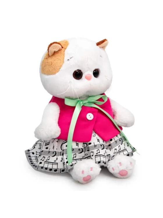 Мягкая игрушка Кошечка Ли Ли в юбке и малиновом жилете 20 см