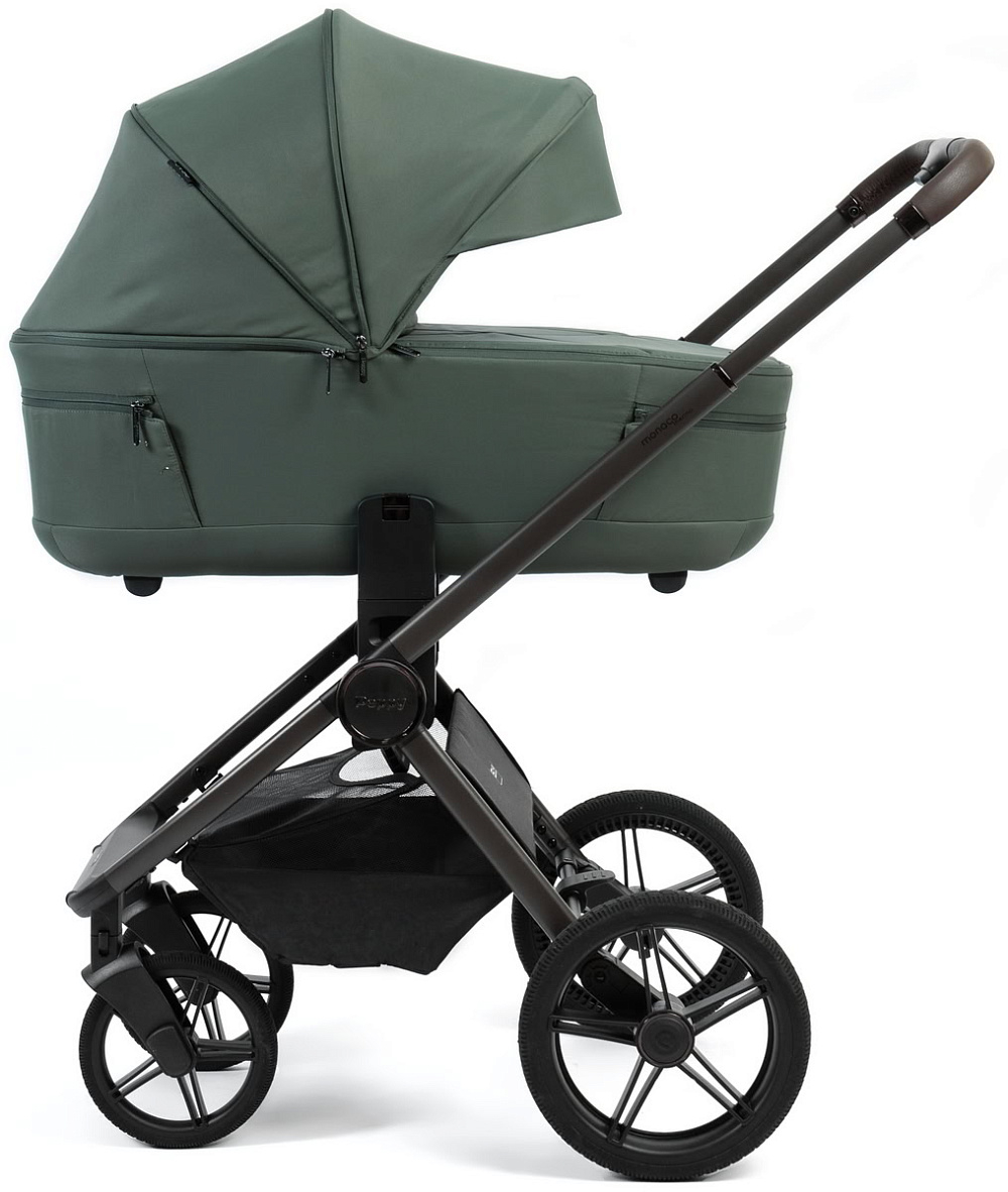 Детская коляска Peppy Monaco Thermo 3 в 1 с автокреслом Rise Black Green