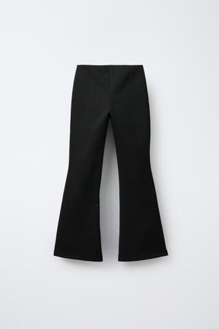 ZARA ОДНОТОННЫЕ БРЮКИ FLARE, ЧЕРНЫЙ