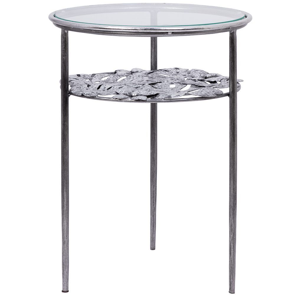 Столик декоративный Monstera Deliciosa (Монстера) Античное серебро