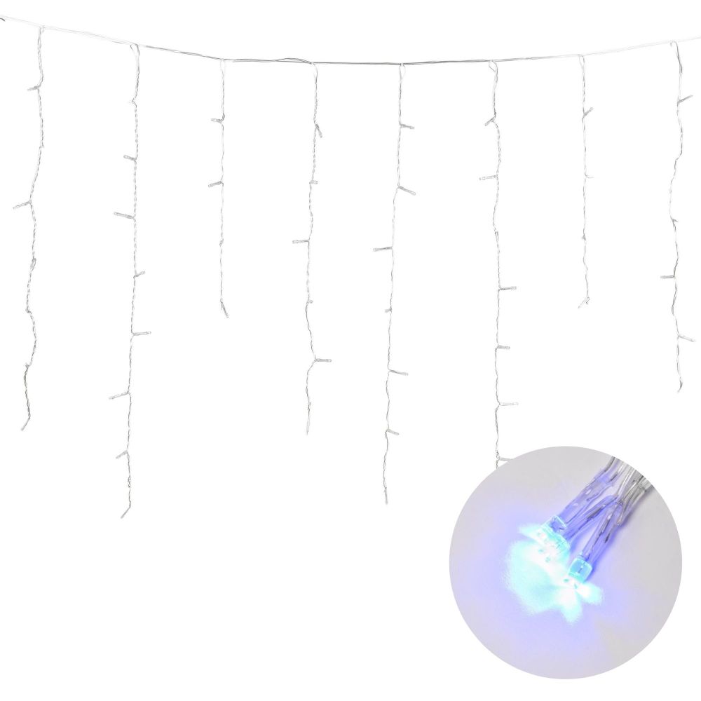 ULD-B6007-300-DTA BLUE IP44 Бахрома светодиодная. 6м. 300 светодиодов. Синий свет. Провод прозрачный. ТМ Uniel