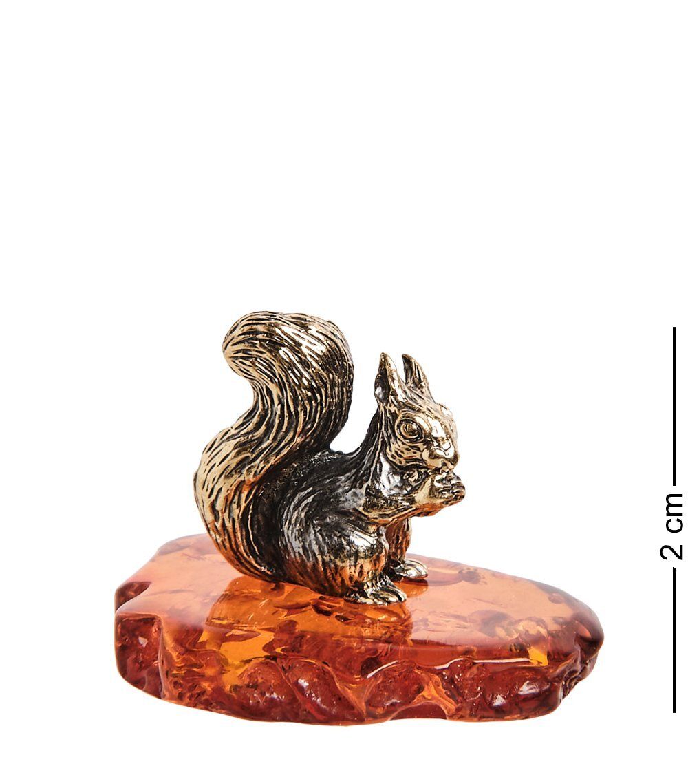 AM-2804 Фигурка «Белочка» мал. (латунь, янтарь)