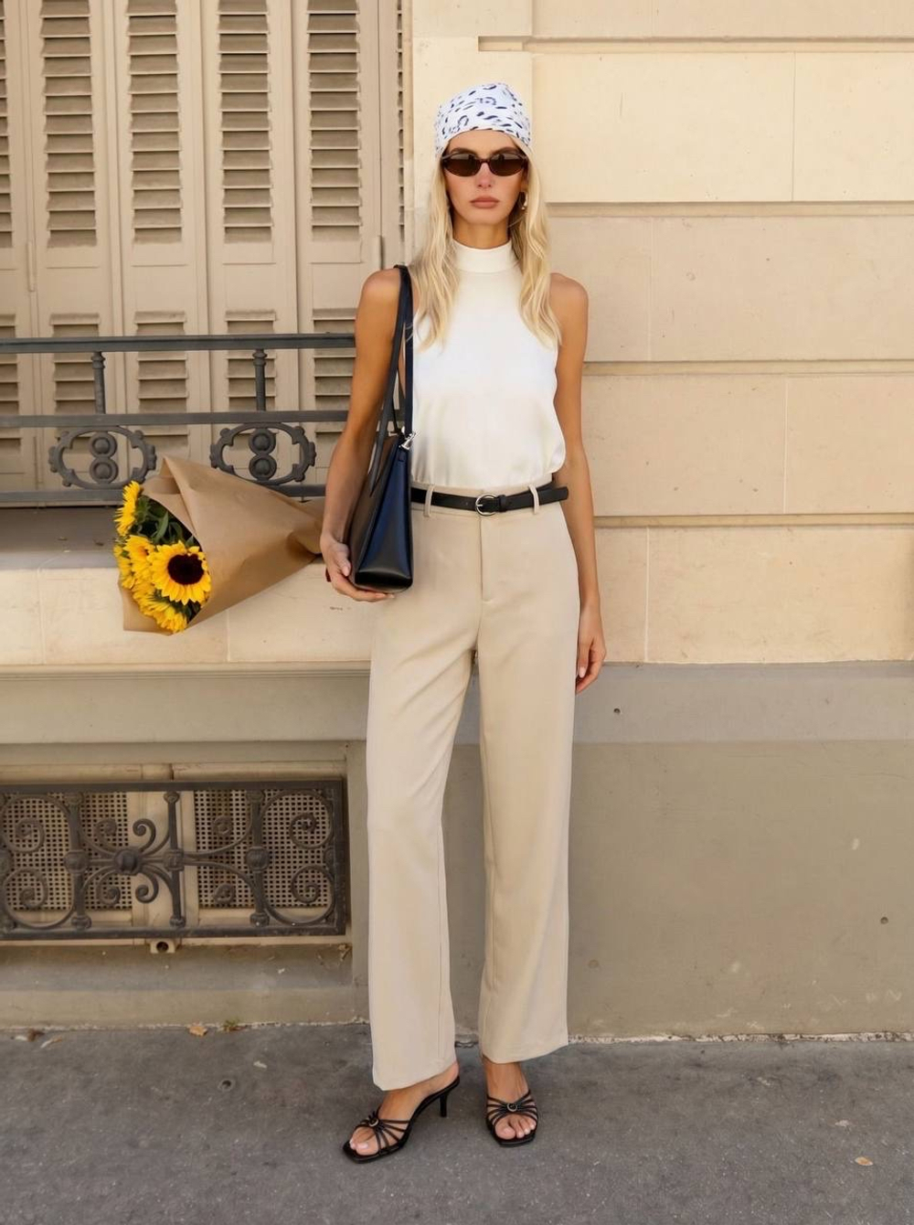 Брюки зауженного силуэта со средней посадкой