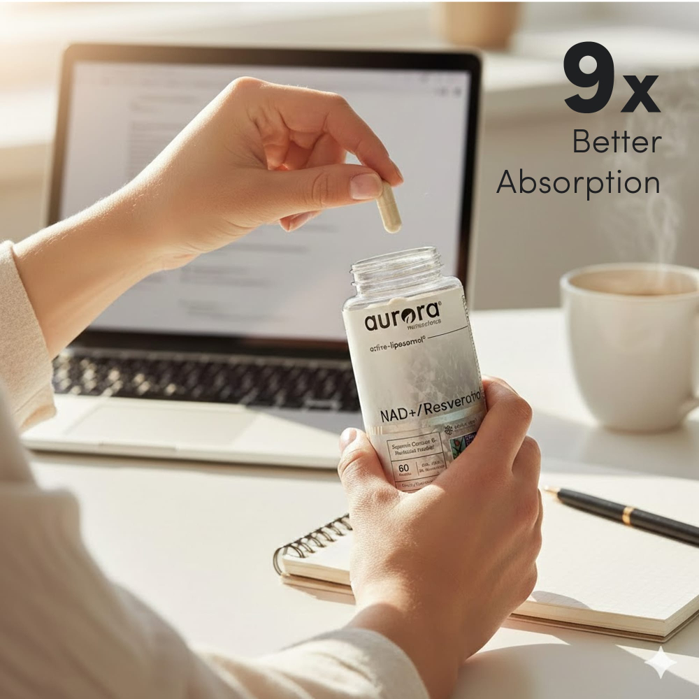 Aurora Nutrascience, НАД+ и ресвератрол, 60 капсул