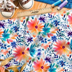 Ткань премиум шелк искусственный Армани мелодия полевых цветов