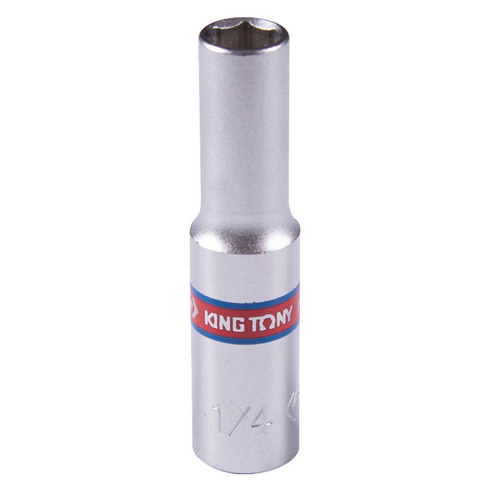 KING TONY (223508S) Головка торцевая глубокая шестигранная 1/4&quot;, дюймовая 1/4&quot;