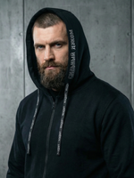 Толстовка с капюшоном и карманом на молнии мужская LEGENDA Георгий Победоносец черная