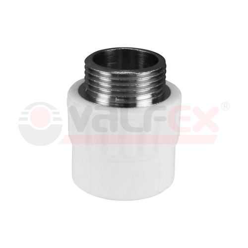 PRO Муфта переходная с наружной резьбой 20 x 1/2" (150/30) (Valfex) БЕЛАЯ