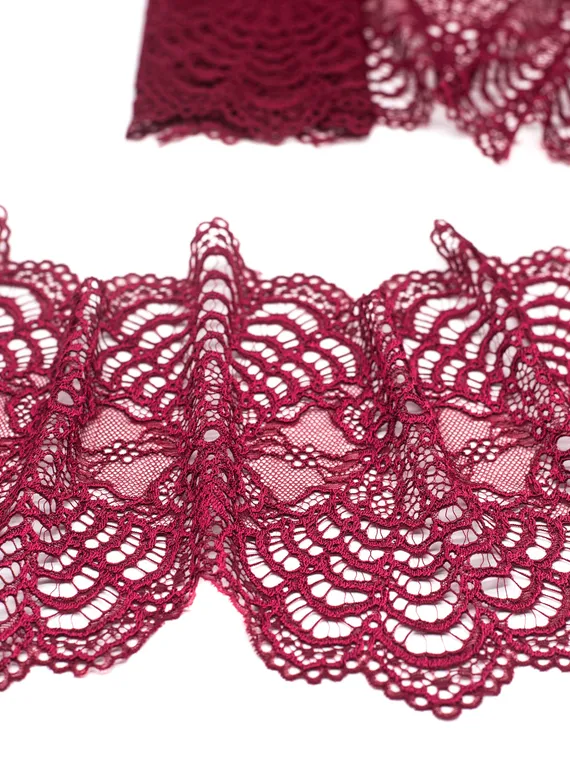 03-74 Кружево эластичное 19 см, бордо