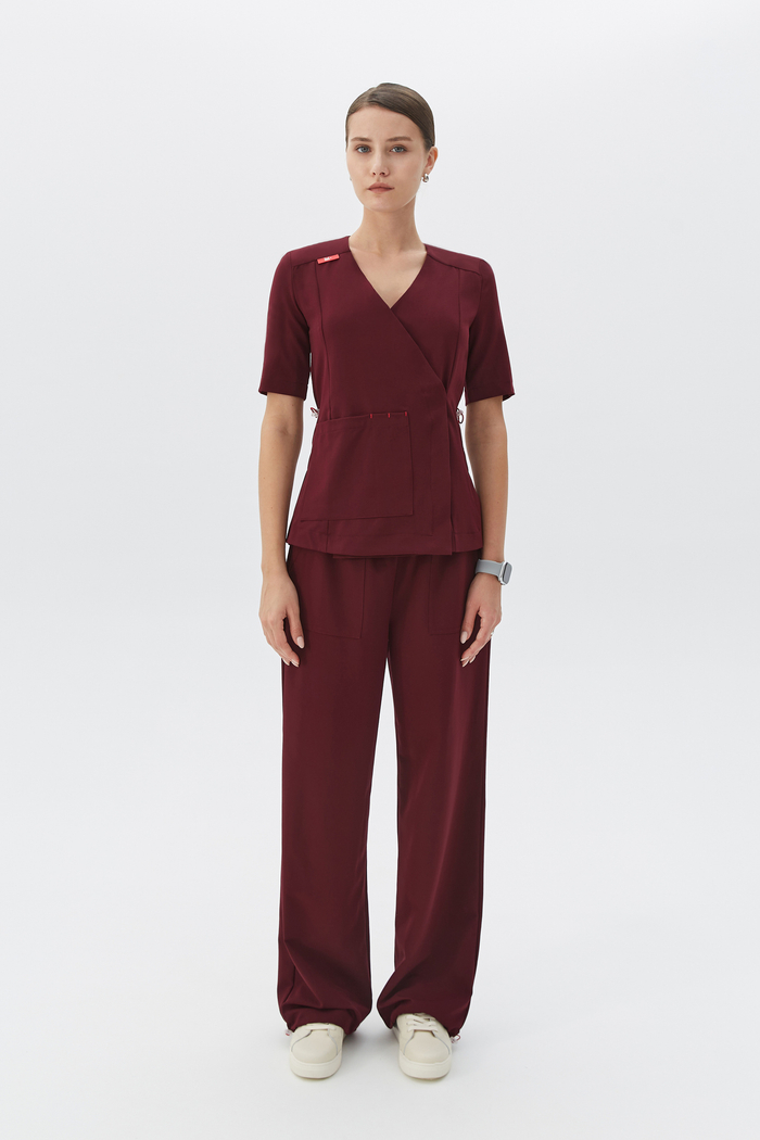 Топ с Запахом медицинский женский Йошо, бордо