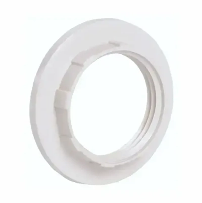 Кольцо для патрона Е14 прижимное, 10 штук, цвет белый термостойкий пластик