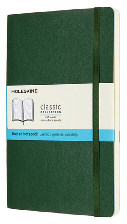 Блокнот Moleskine CLASSIC SOFT QP619K15 Large 130х210мм 192стр. пунктир мягкая обложка зеленый