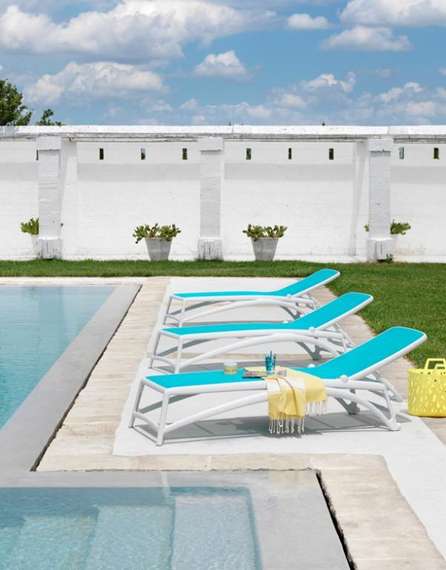 Шезлонг Atlantico белый/голубой