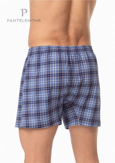 Трусы мужские семейные для больших мужчин Pantelemone PMBB-413, клетка синяя