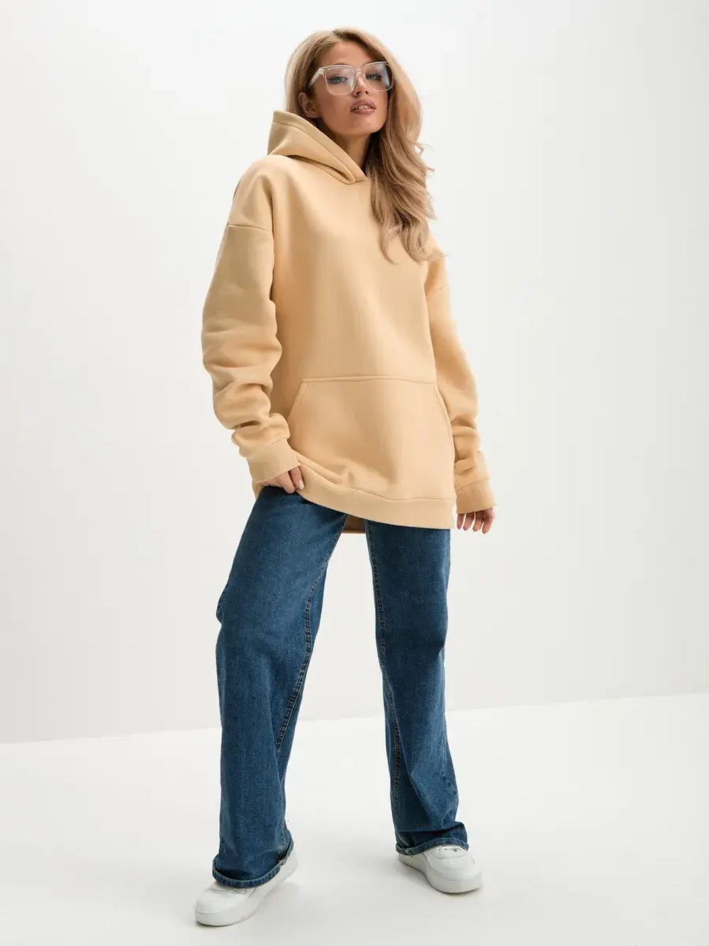 Худи оверсайз с капюшоном теплое с начесом