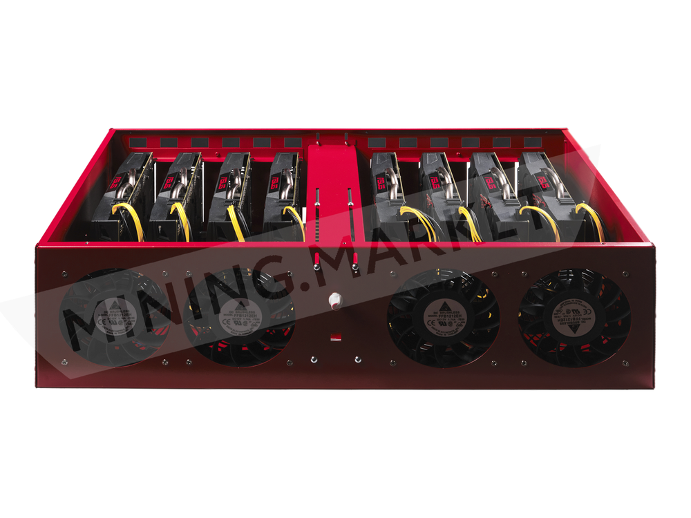 Тушка для майнинга на 8 видеокарт "RED-СТАНДАРТ", шумная