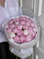 Букет 25шт розовых пионов