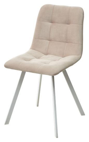 Стул CHILLI-Q SQUARE светло-бежевый #2, велюр / белый каркас, 4 шт./1 к, М-City