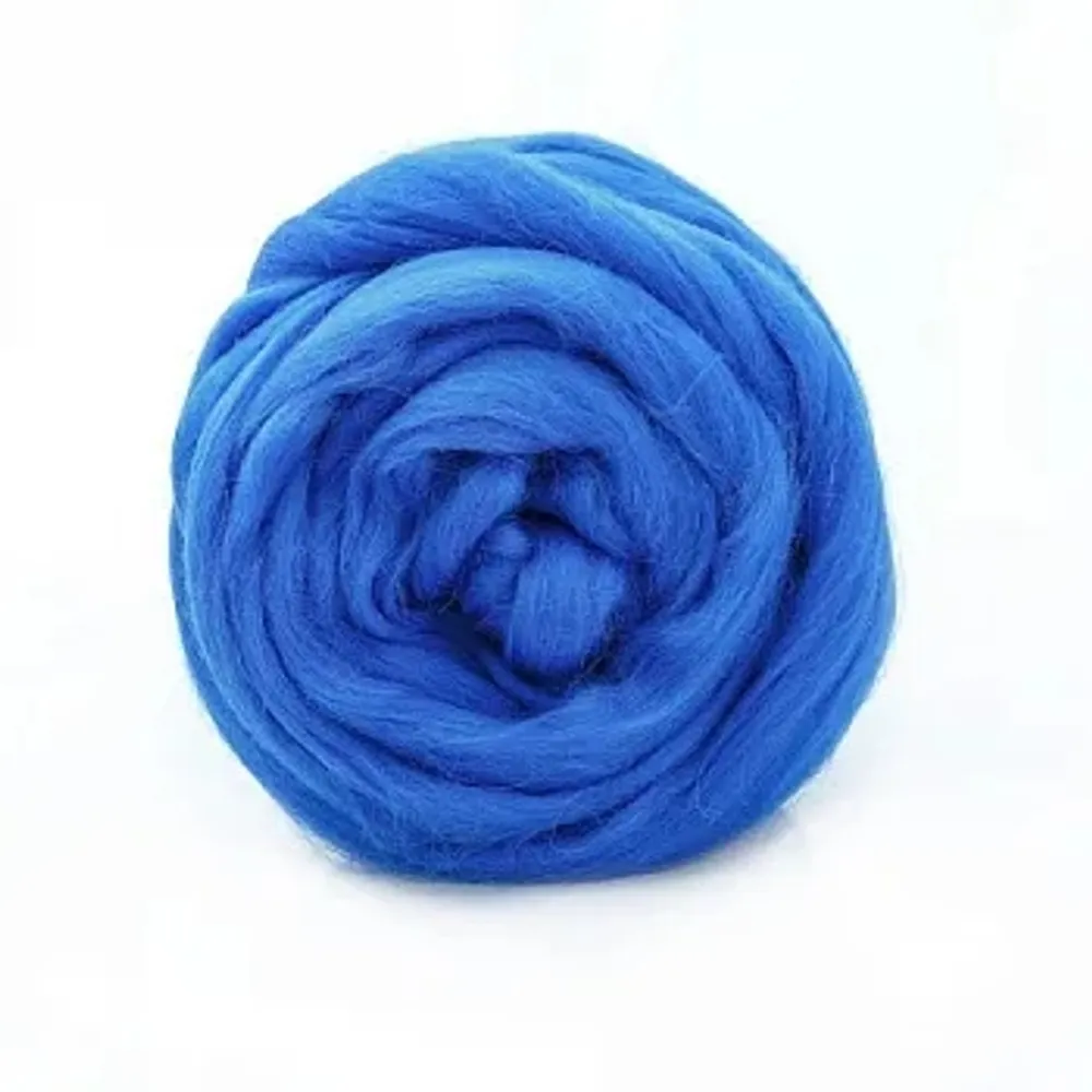 Шерсть для валяния "ТРО", гребенная лента, полутонкая шерсть, 100г, лесной колокольчик