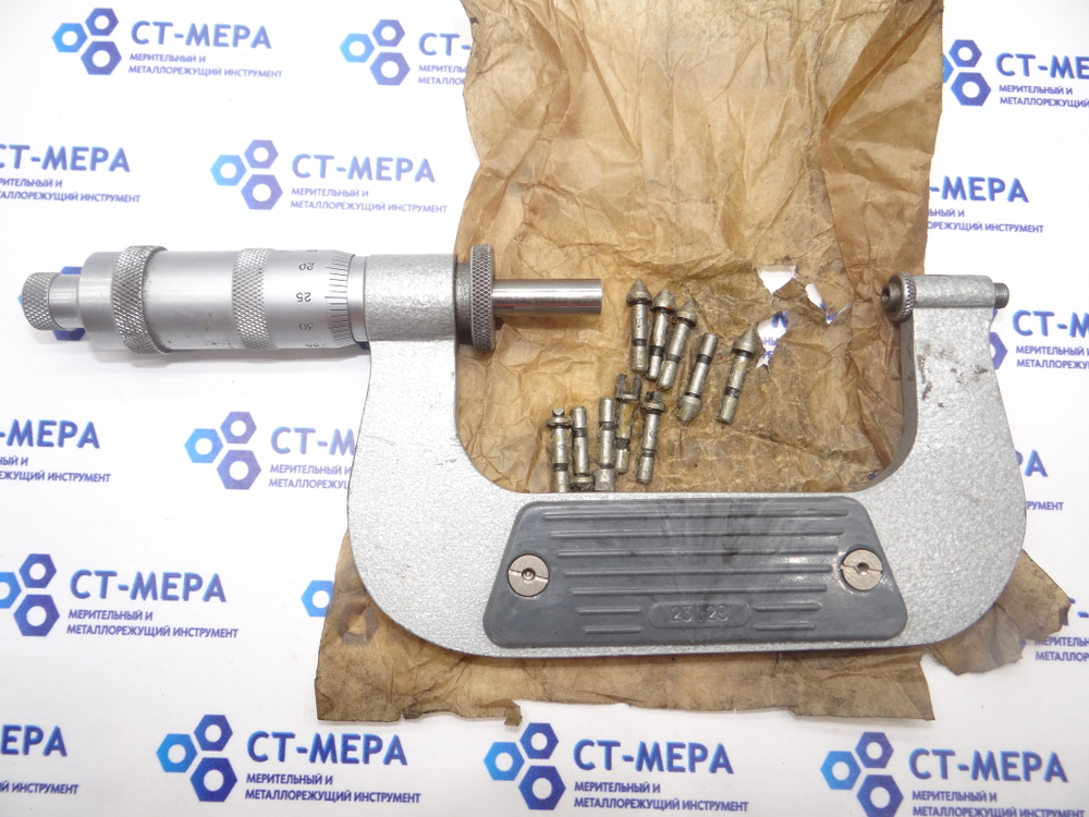 Микрометр резьбовой МВМ- 75 (50-75мм.) Ц/д 0,01мм. (Уценка)