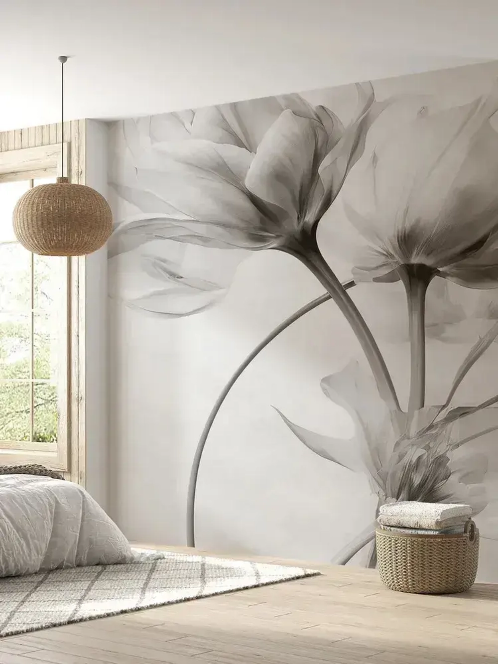 Фотообои Black Flowers 300х280 см флизелиновые Mondeco