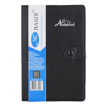 Записная книжка Basir на кнопке, формат А5, переплет из кожзама, 21*14.5 см, 80 листов, чёрный