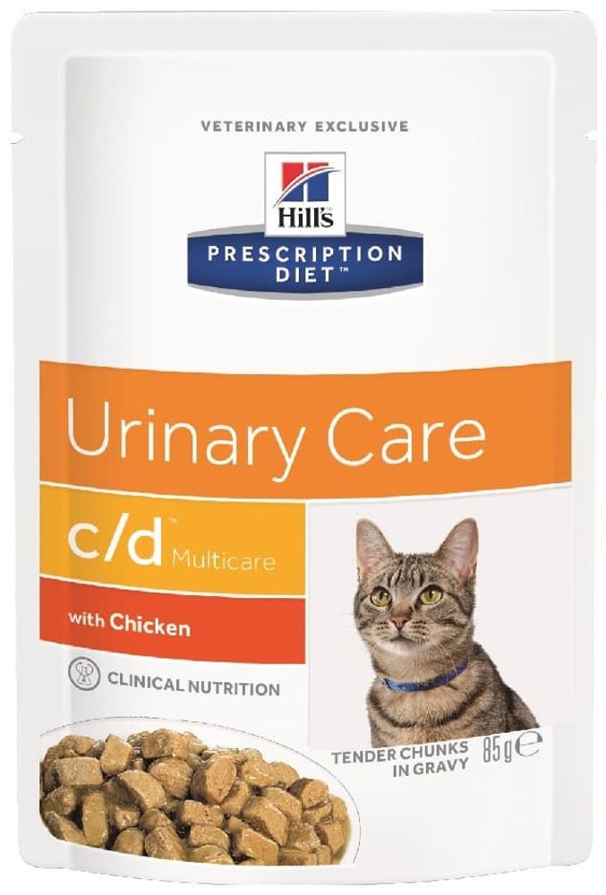 Влажный диетический корм Hill's PD Urinary Care c/d для кошек при урологическом синдроме ИЦК с курицей, Пауч 85г Влажный диетический корм Hill's PD Urinary Care c/d для кошек при урологическом синдроме ИЦК с курицей, Пауч 85г