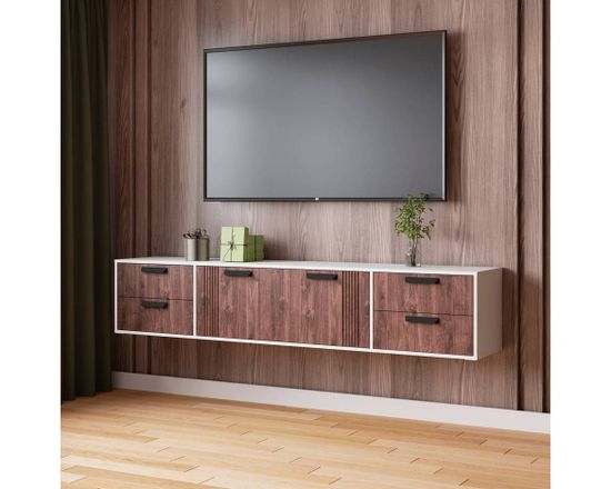 Тумба-ТВ ПАРУС-12 белый / дуб палермо бруно