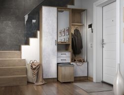 Прихожая "Дуся" 1,3 (дуб бунратти/цемент), ДСВ Мебель