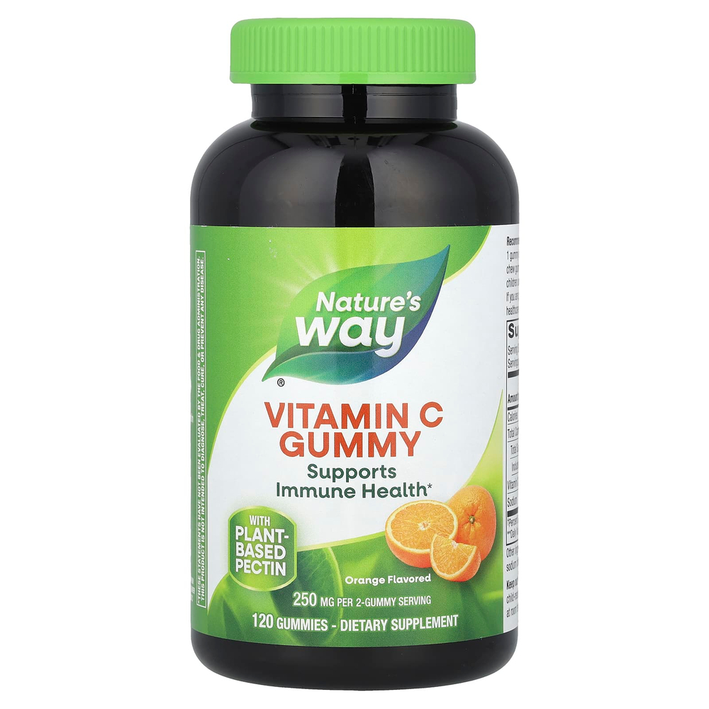 Nature's Way, жевательные таблетки с витамином C, со вкусом апельсина, 120 жевательных таблеток (125 мг в 1 жевательной таблетке)