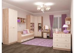 Шкаф Майя М-02 дуб баррик светлый / крем брюле