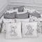 Комплект постельного белья Lollycottons Звездочет универсальный 6 предметов, Серый