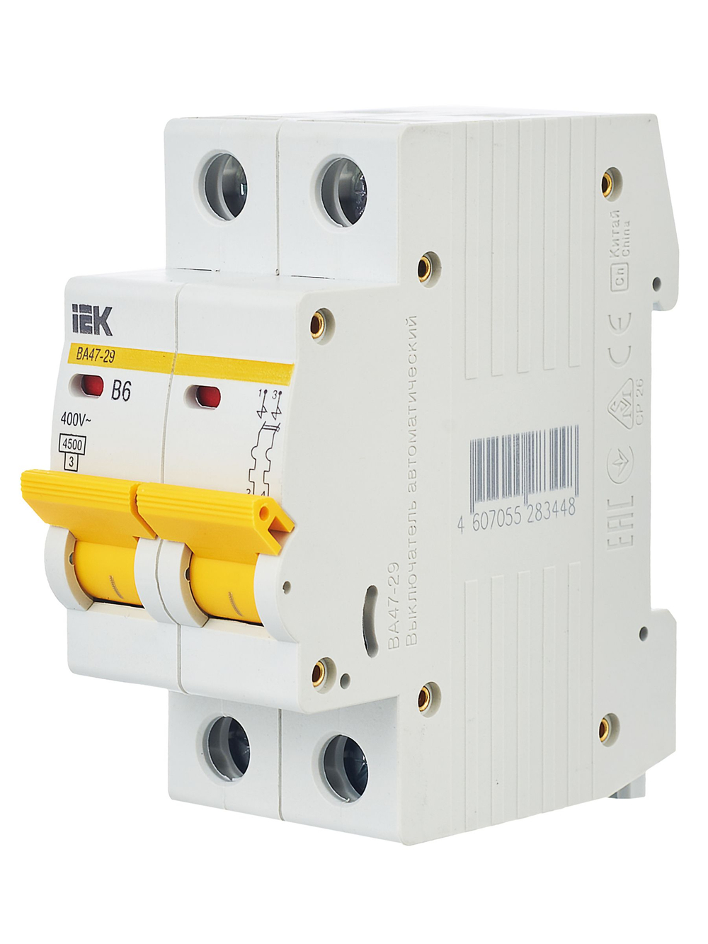 KARAT Автоматический выключатель ВА47-29 2P B 6А 4,5кА IEK