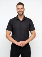 Рубашка приталенная с коротким рукавом