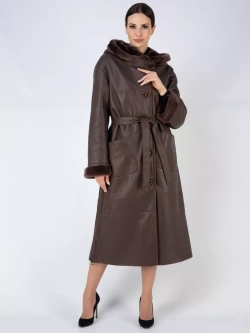 Дубленка зимняя натуральная с капюшоном