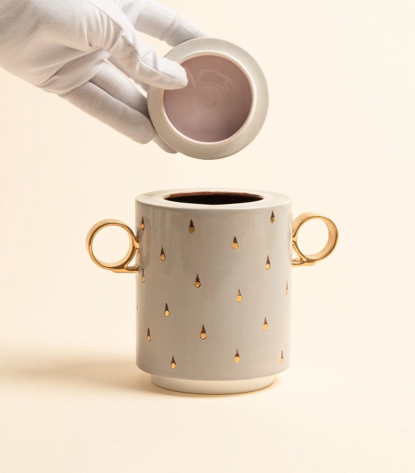 Сахарница — Капли, серый, 580 мл | Мария Кеслер