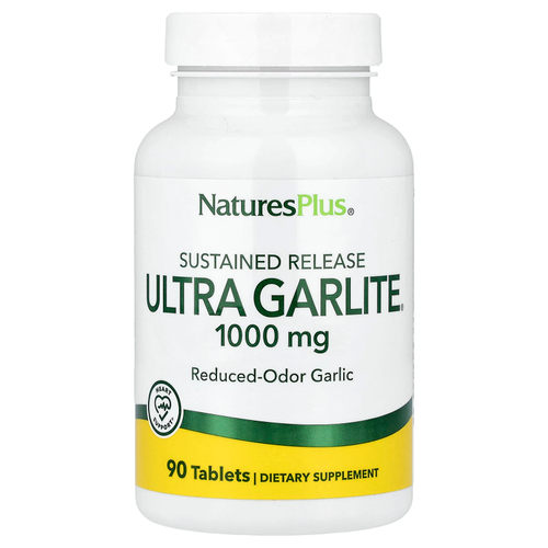 NaturesPlus, Ultra Garlite® с длительным высвобождением, 1000 мг, 90 таблеток