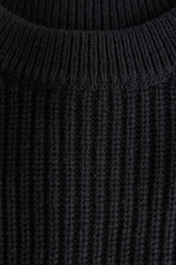 H&M Свитер из хлопковой смеси в полоску, черный