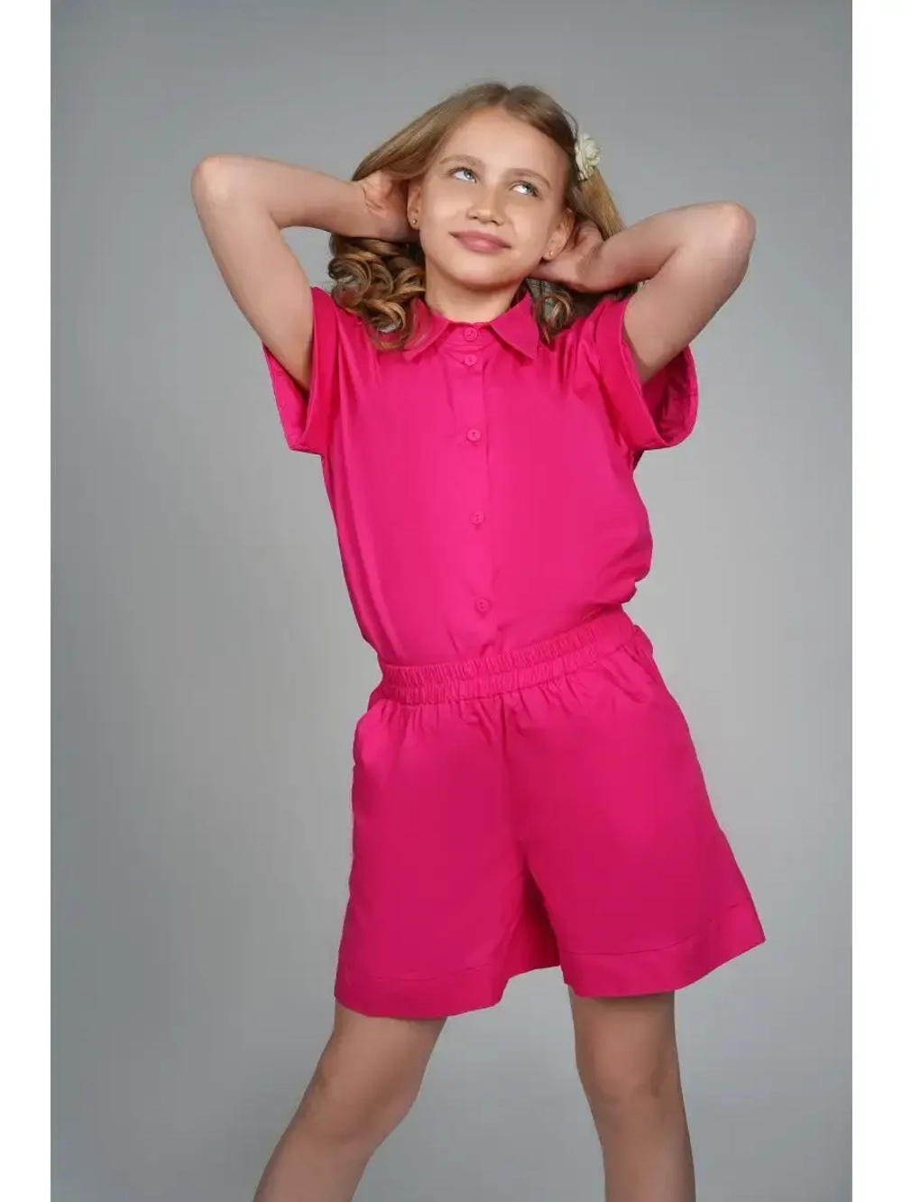 Костюм для девочки летний шорты рубашка