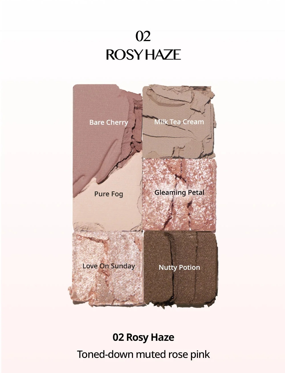 CLIO  Компактная палетка теней для век 02 Rosy Haze (теплые розовые оттенки) pro eye pallete mini