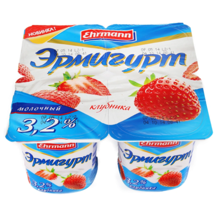 Йогурт Эрмигурт Клубника 3,2% 100 гр