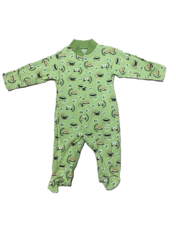 Комбинезон с закрытой ножкой на кнопках из кулирки (100% хлопок) с антицарапками и швами наружу на рост 56 см